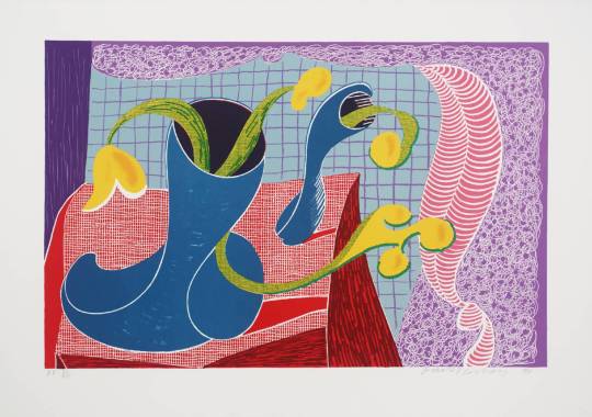 Four Flowers in Still Life 1990 by David Hockney born 1937