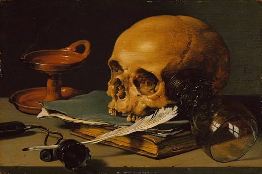 skull and glass